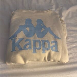 Kappa Off-White Hoodie with Sky Blue Logo